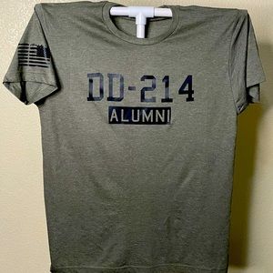 DD 214 Alumni Heathered Unisex  Military Green T-Shirt XL